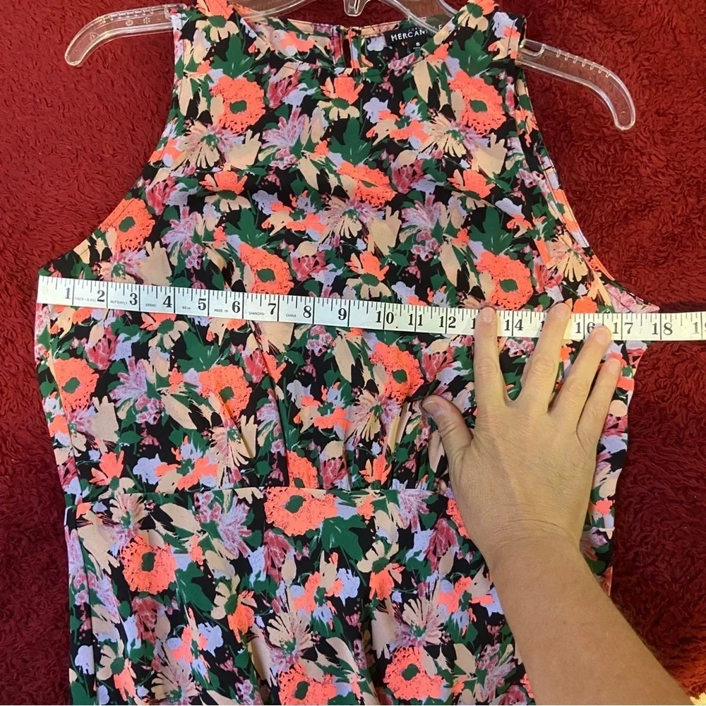 J. Crew Mercantile Black and Orange Sleeveless Midi Sundress